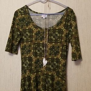 LuLaRoe Ana Dress EUC Green St. Patty's Day